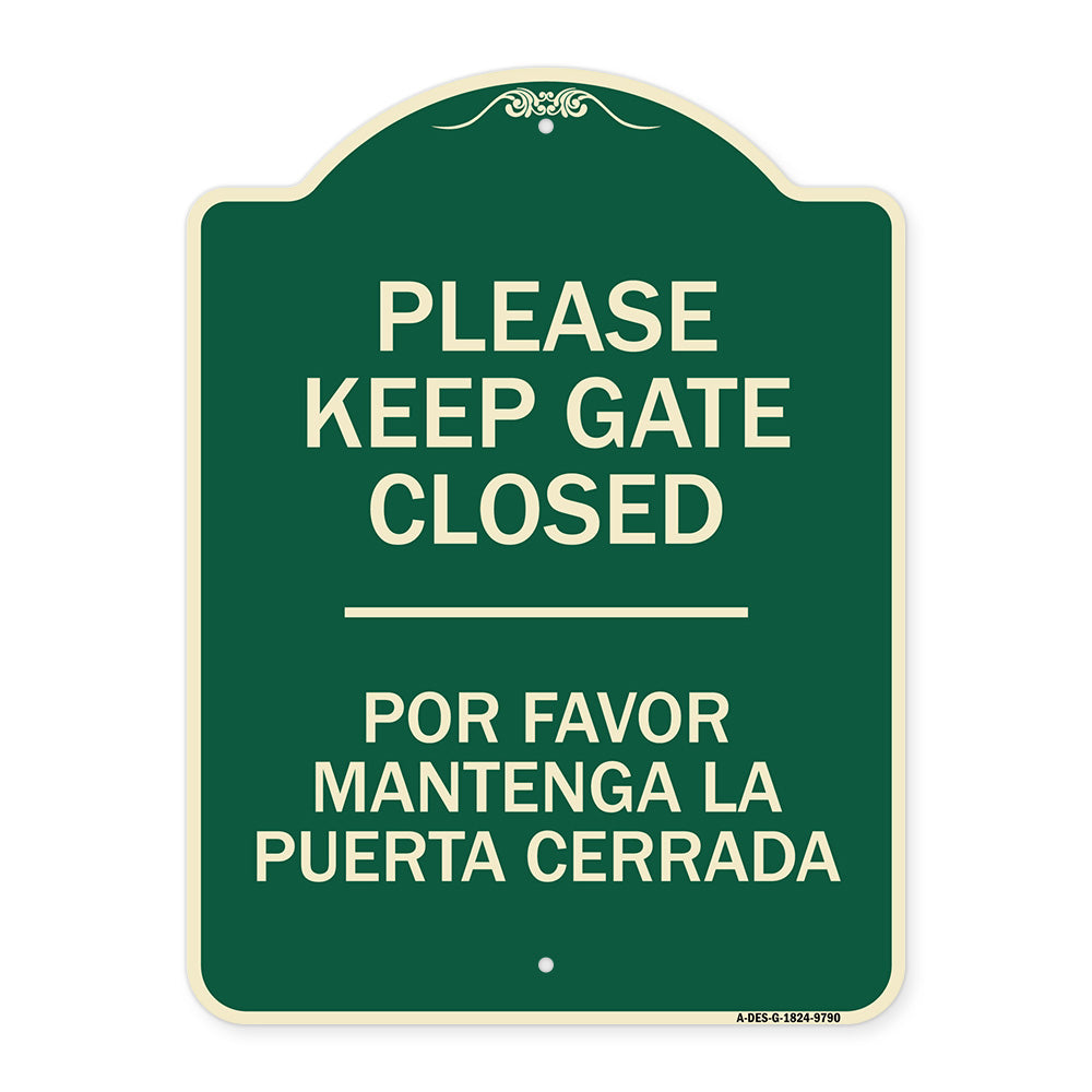 Please Keep Gate Closed Por Favor Mantenga La Puerta Cerrada