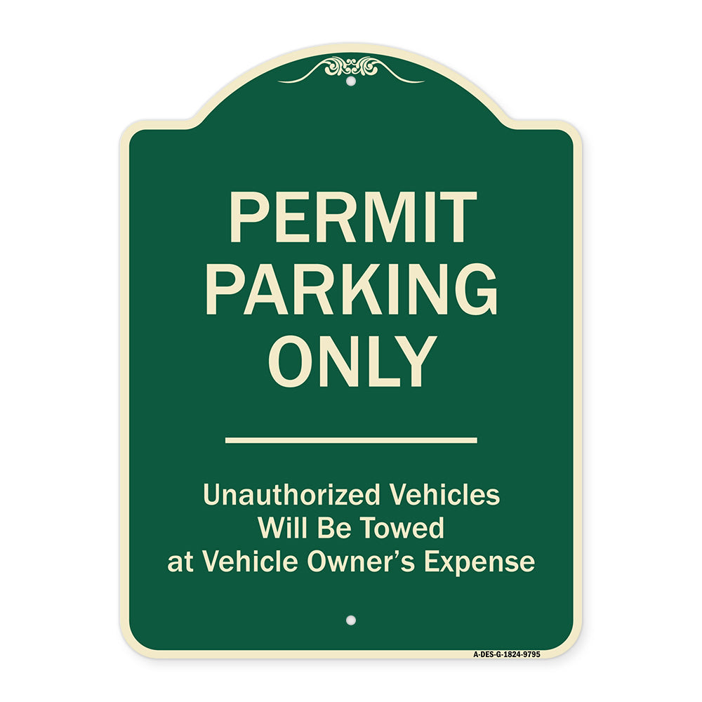 Permit Parking Only Unauthorized Vehicles