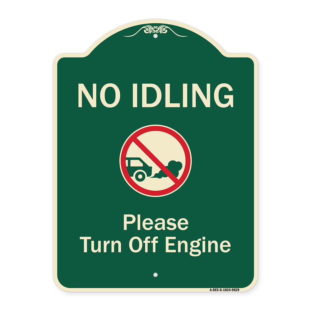 No Idling, Please Turn Off Engine With Graphic