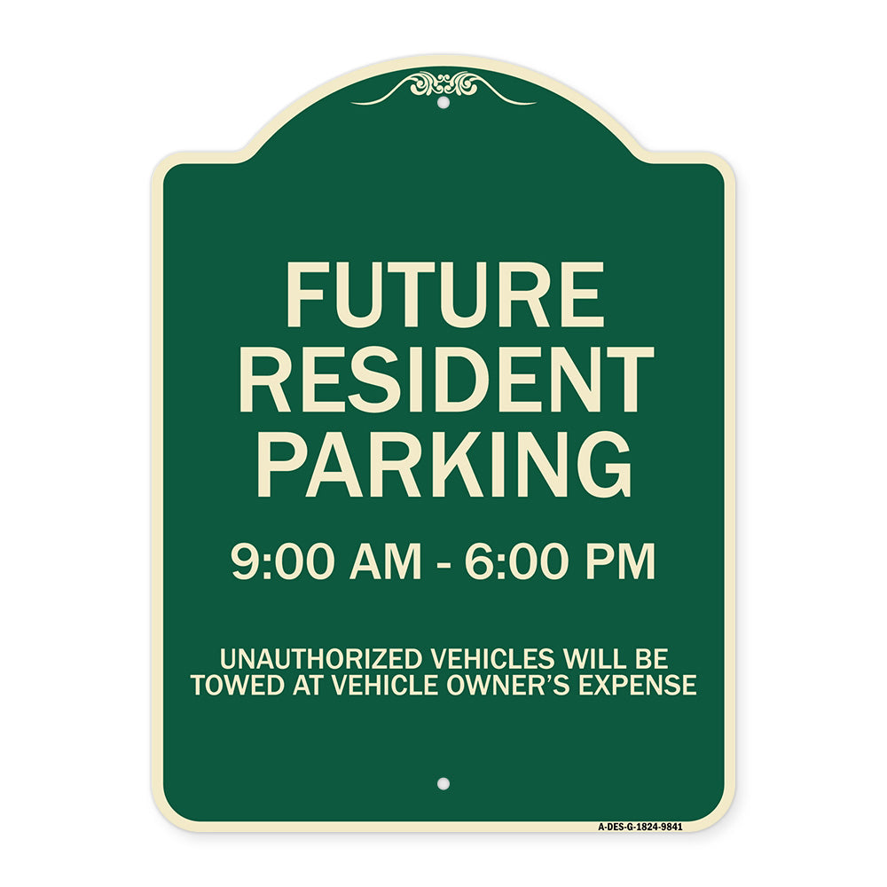 Future Resident Parking 9:00 To 6:00
