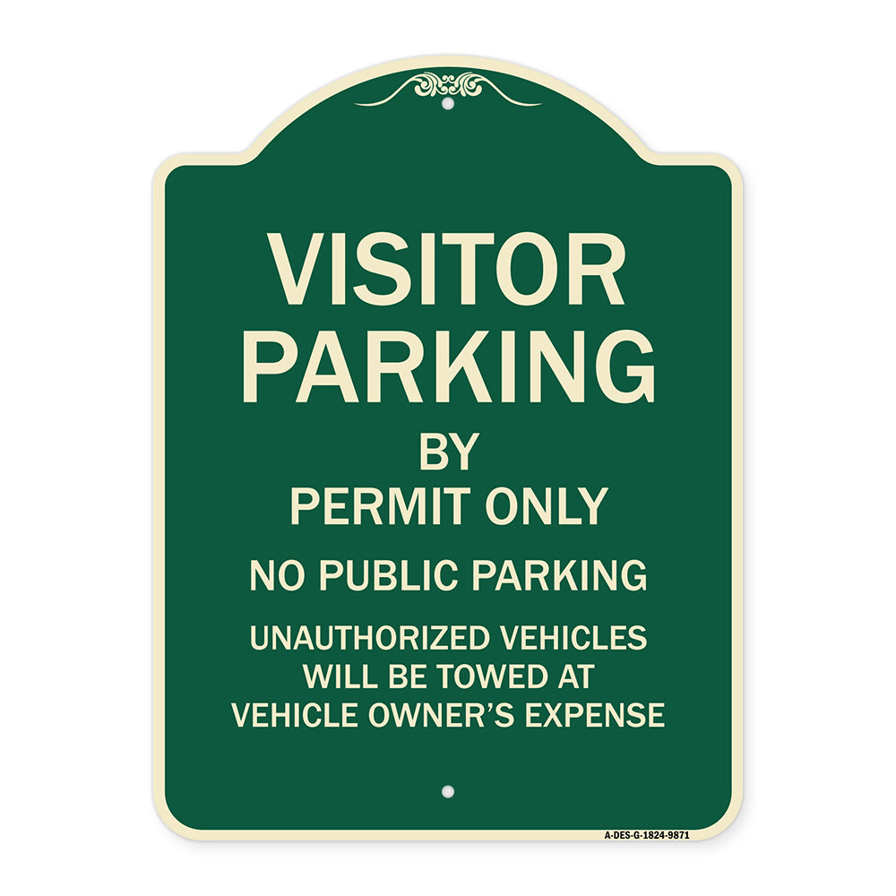 Visitor Parking By Permit Only No Public Parking Sign