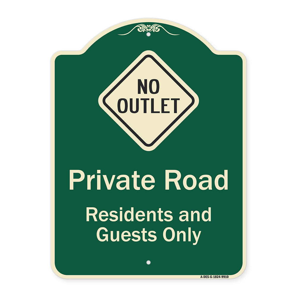 Private Road Residents And Guests Only With No Outlet Symbol