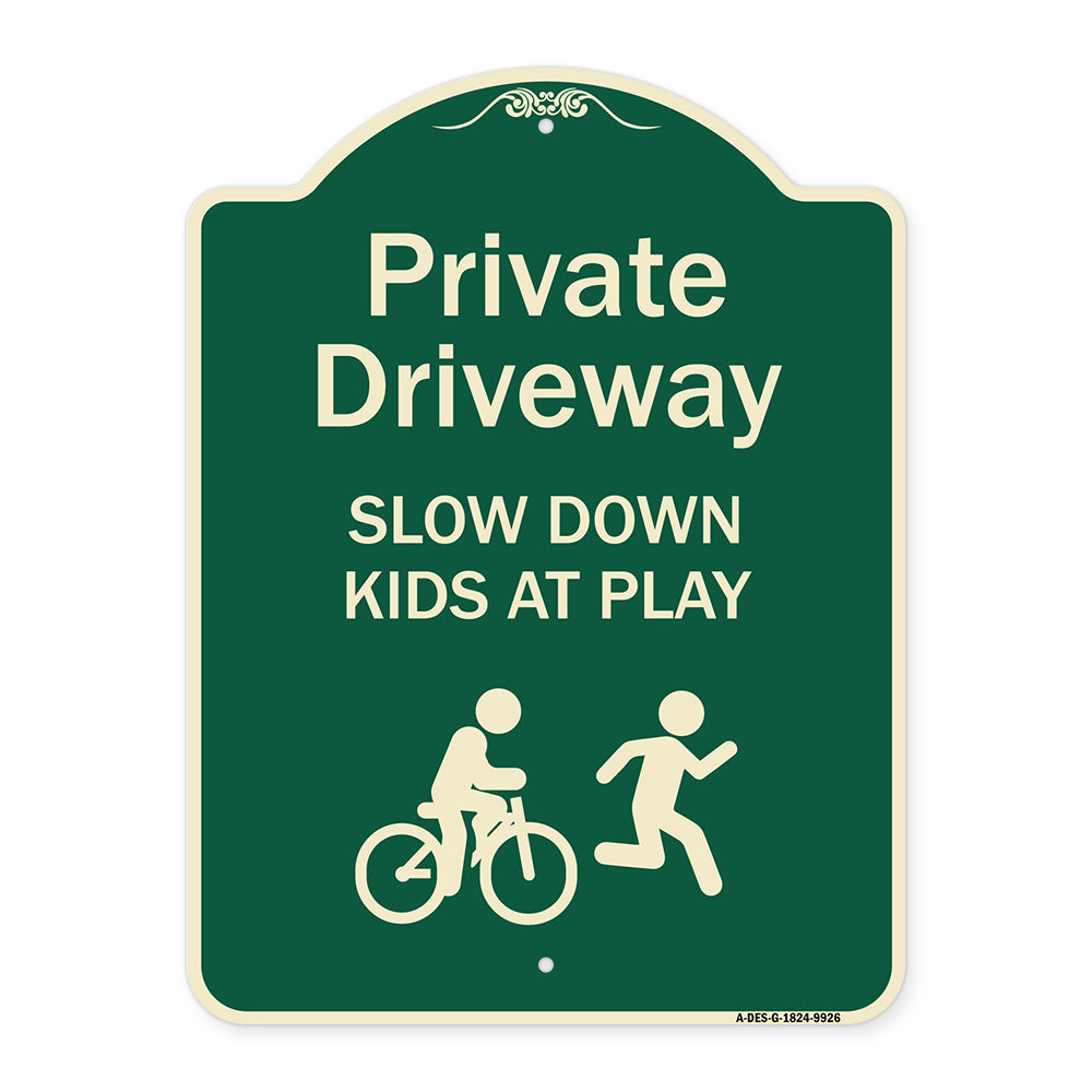 Private Driveway Slow Down Kids At Play