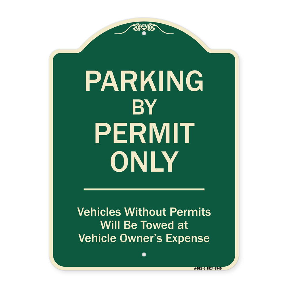 Parking By Permit Only Vehicles Without Permits Will Be Towed Vehicle Owner's Expense