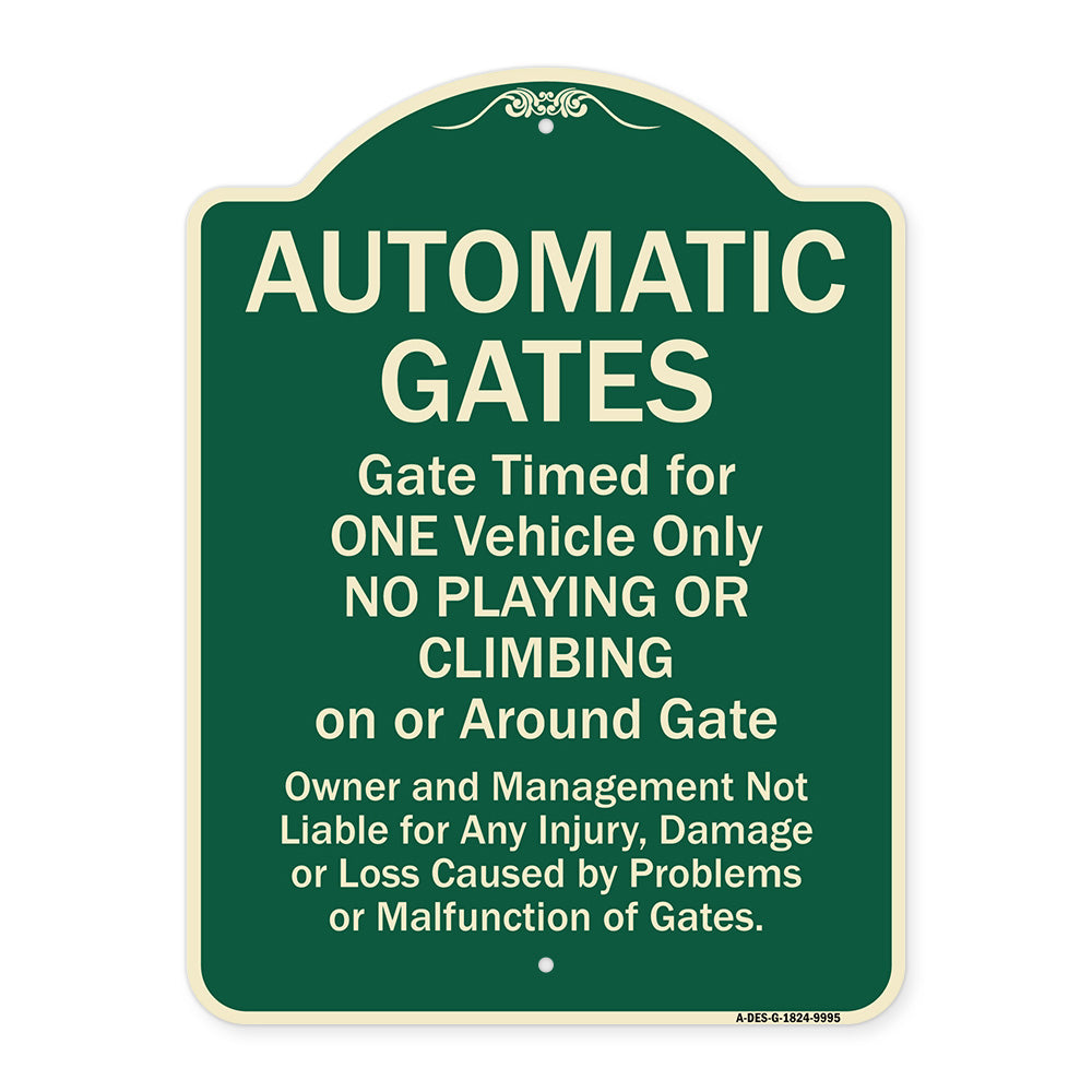 Automatic Gates, Gate Timed For One Vehicle Only