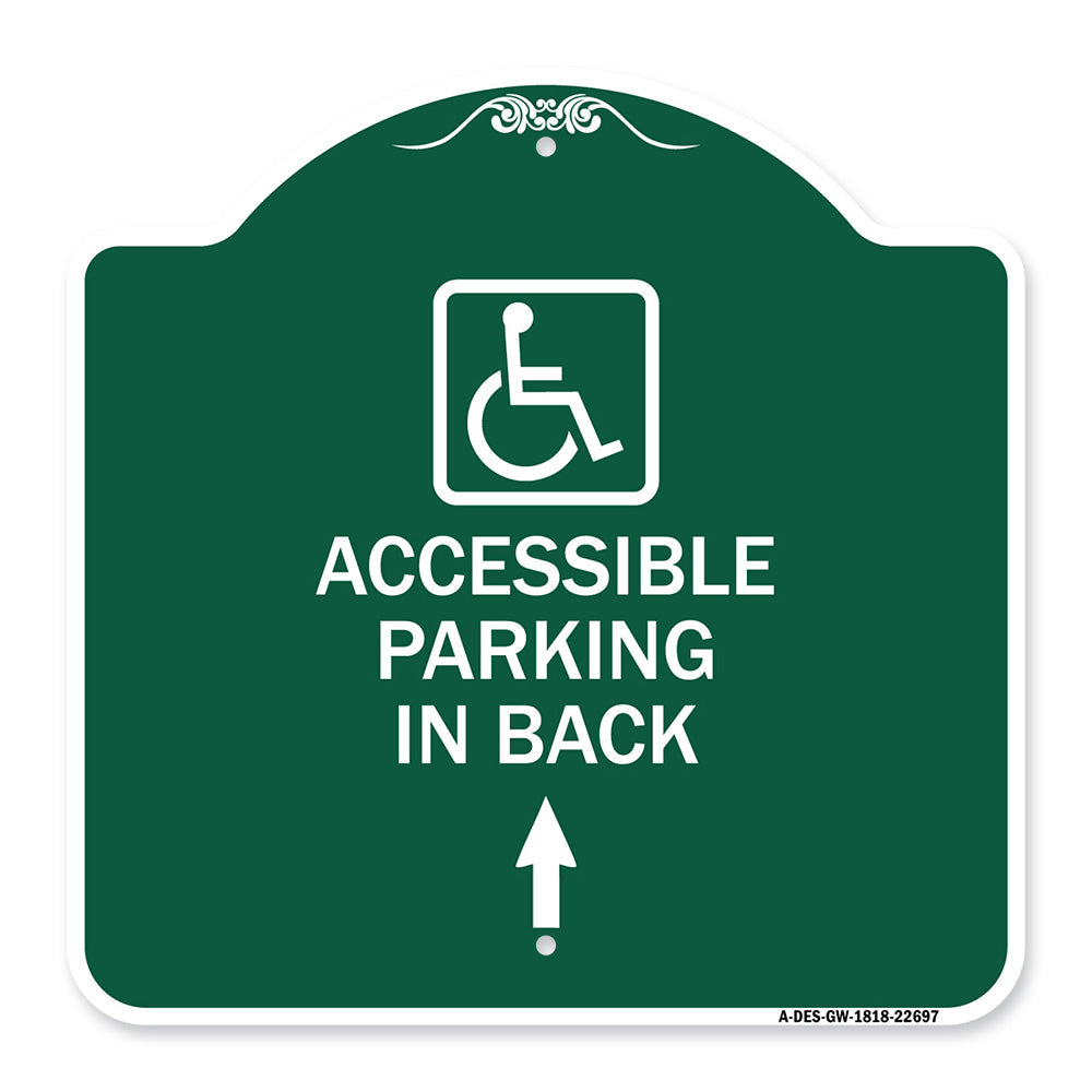 With NY - Approved Isa Symbol Accessible Parking on Up Arrow (With Graphic)