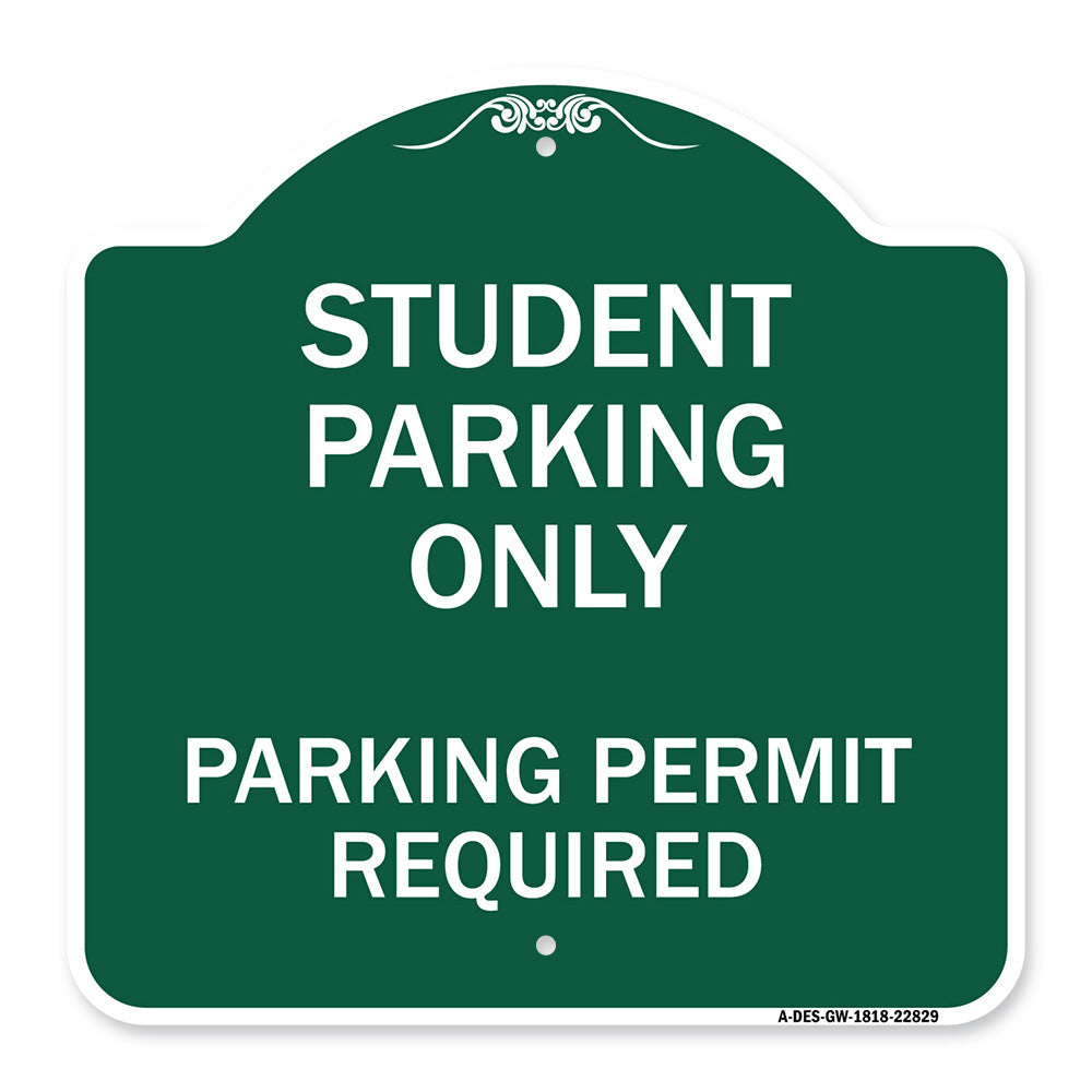 Student Parking Only Parking Permit Required