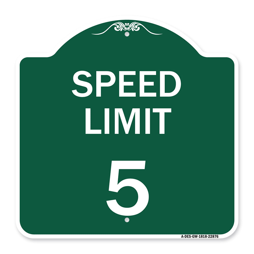 Speed Regulation Sign Speed Limit 5 Mph