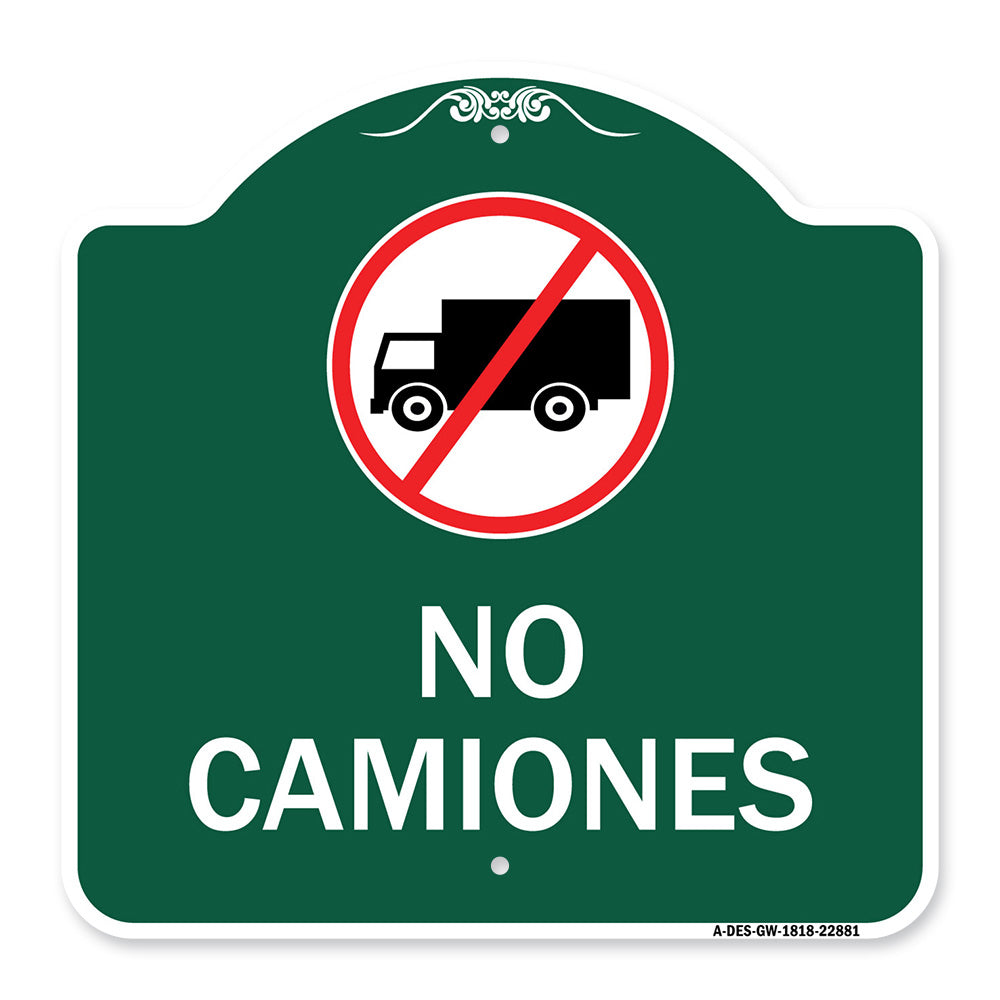 Spanish Traffic Sign No Camiones (No Trucks) (With Graphic)