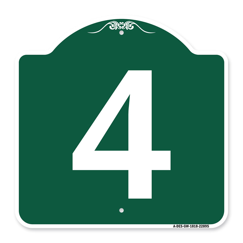 Sign with Number 4