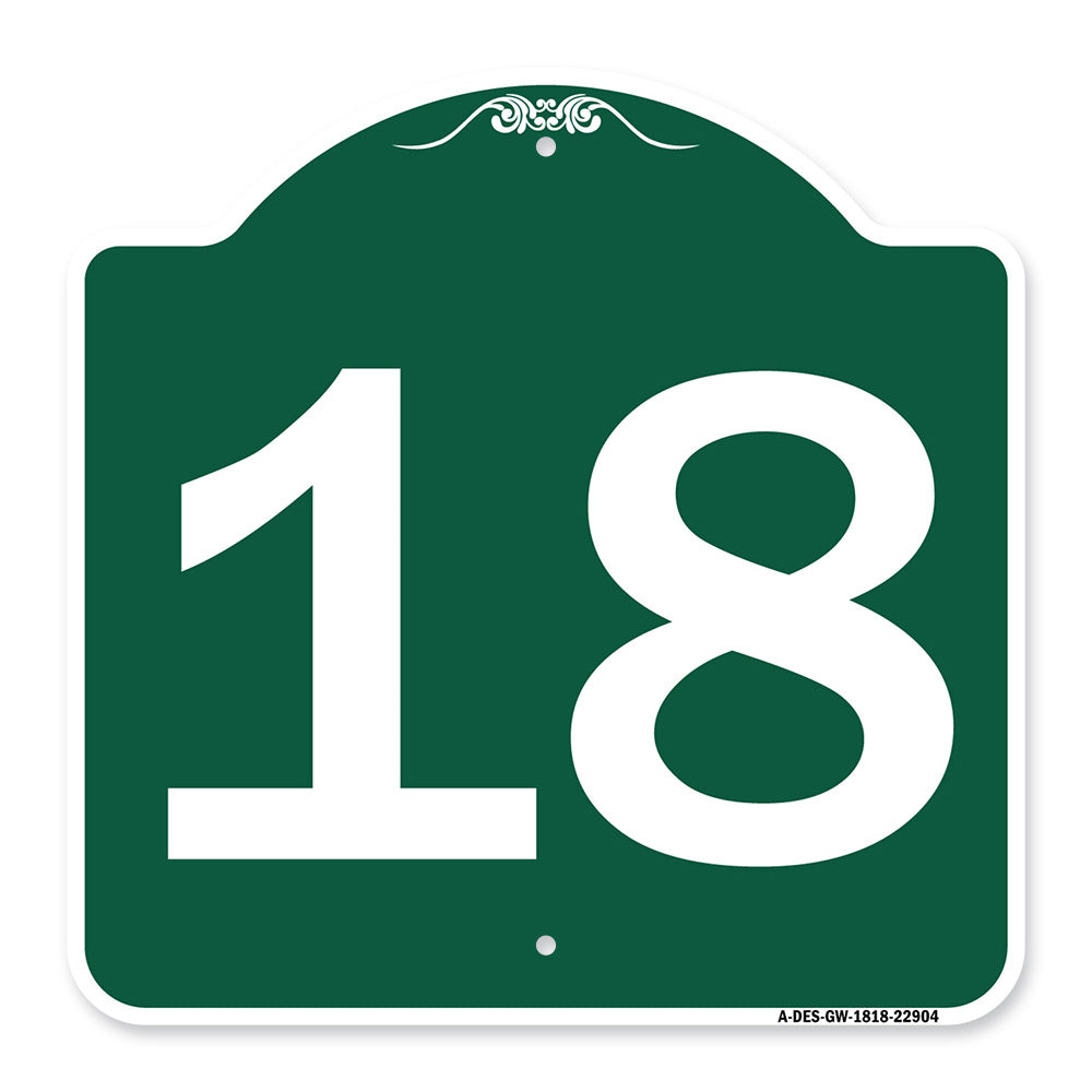 Sign with Number '18