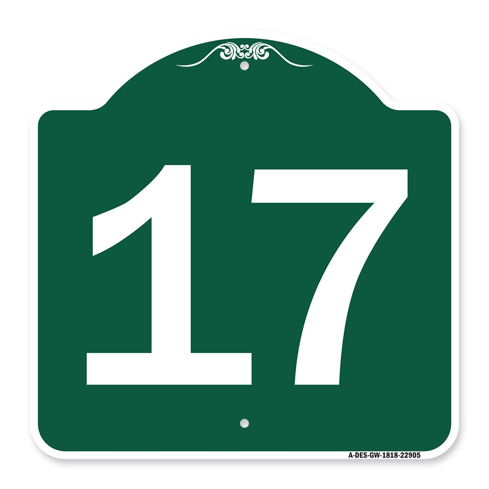 Sign with Number '17