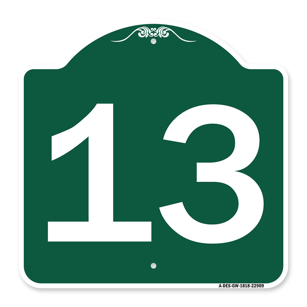 Sign with Number '13