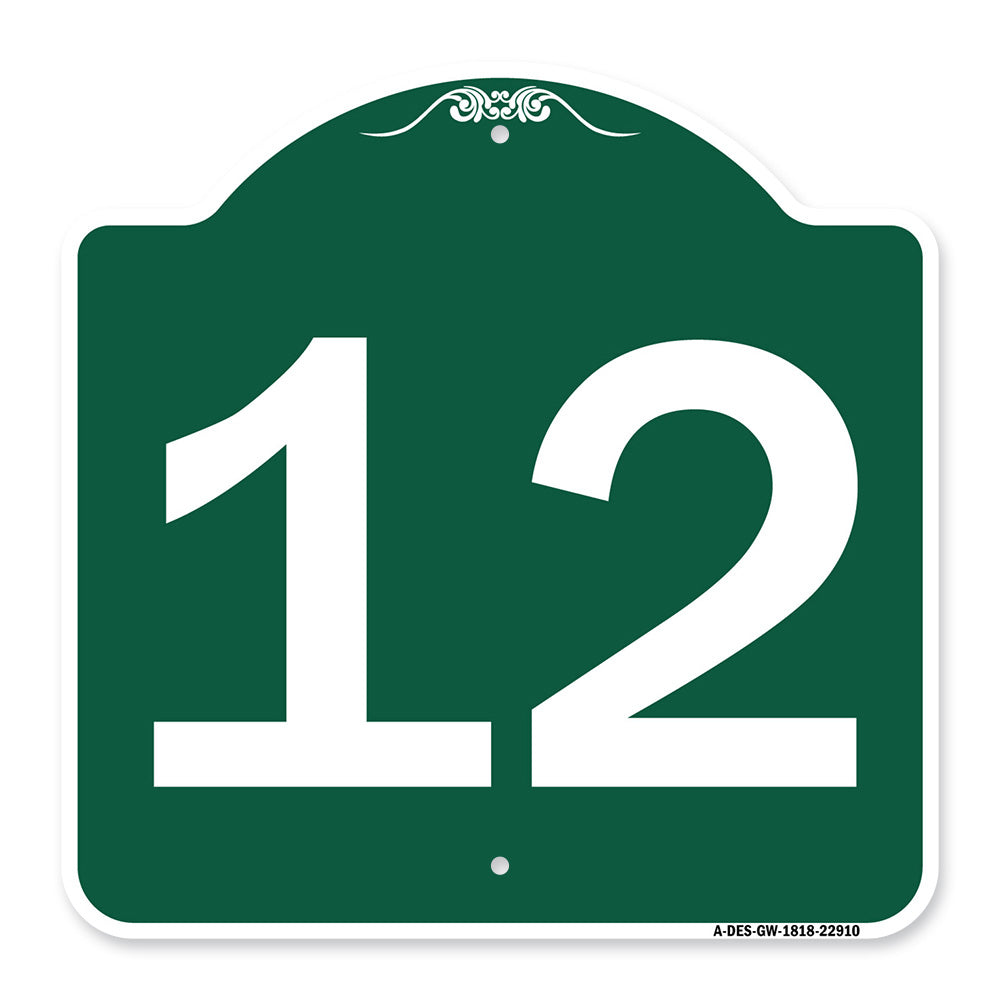 Sign with Number '12