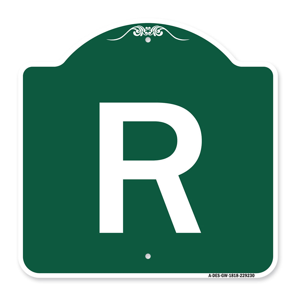 Sign with Letter R