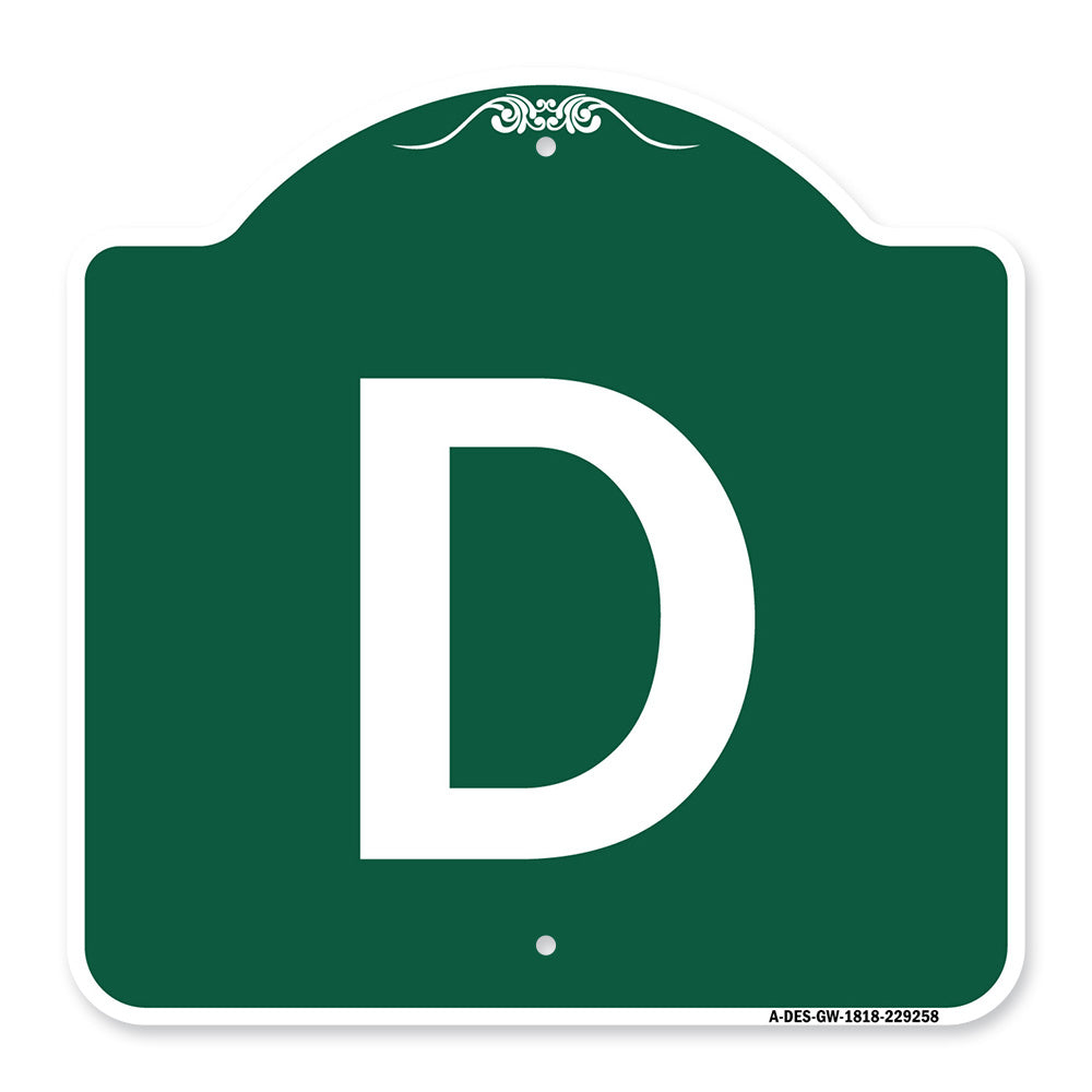 Sign with Letter D
