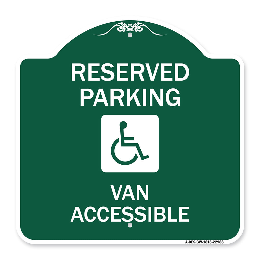 Reserved Parking Van Accessible with Symbol