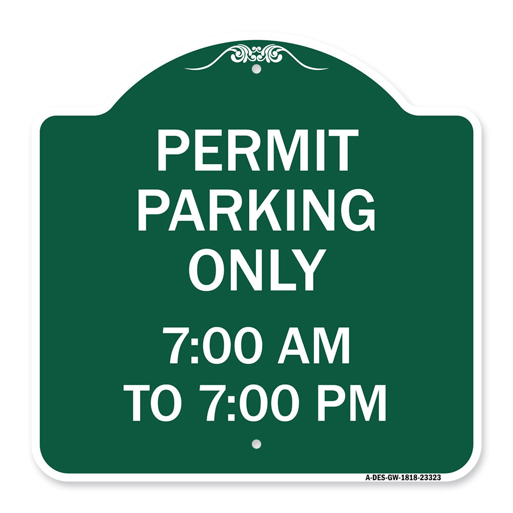 Permit Parking Only 7-00 Am to 7-00 Pm