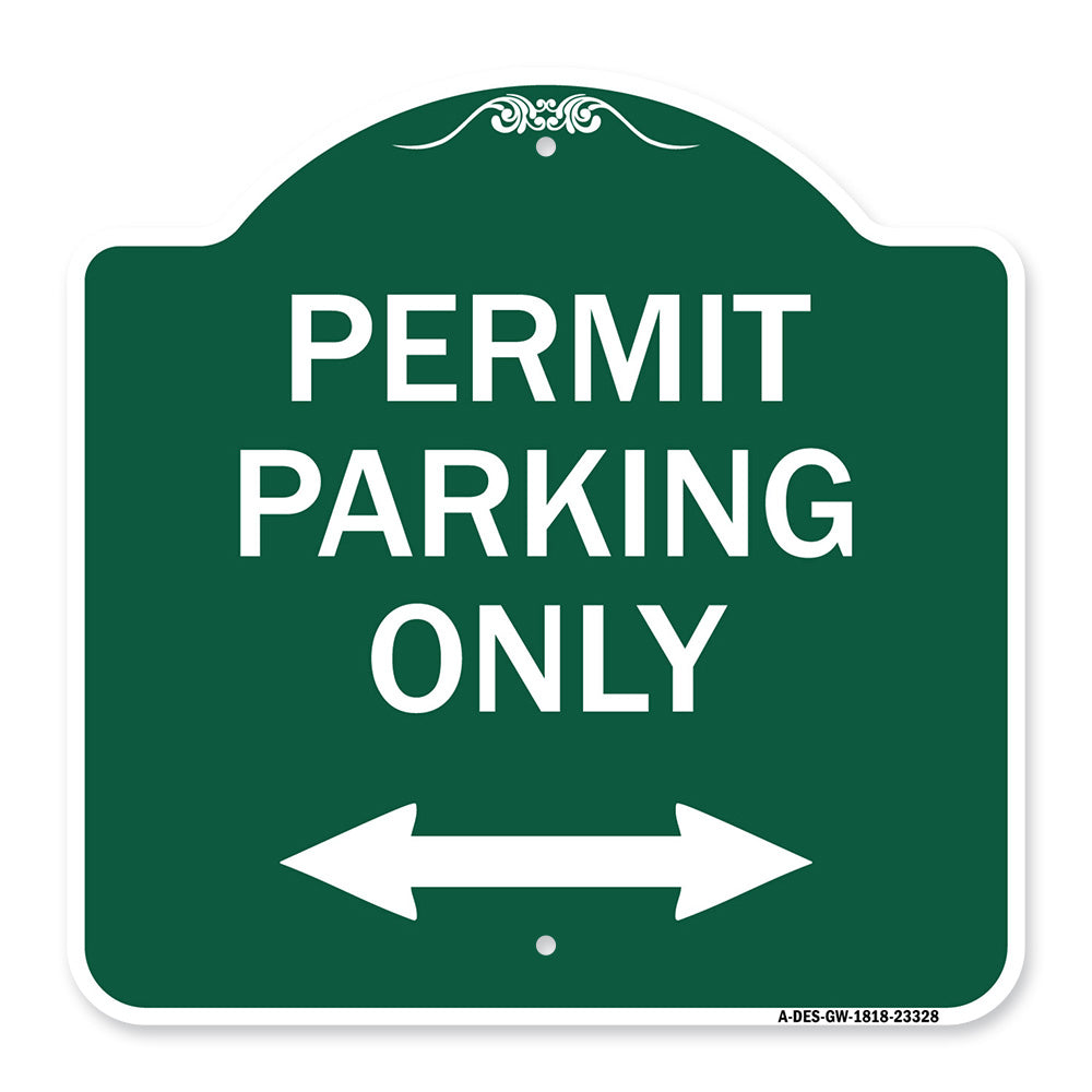 Permit Parking Only (Bidirectional Arrow)