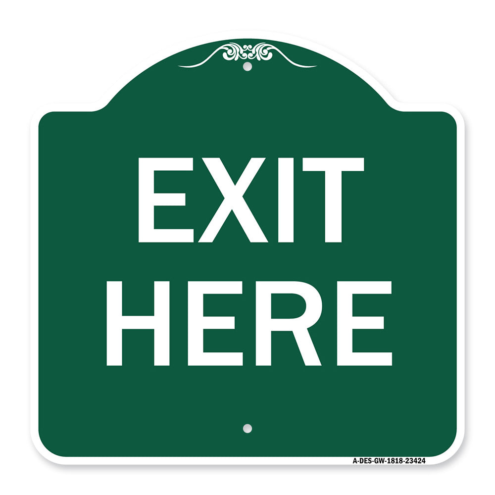 Parking Lot Sign Exit Here