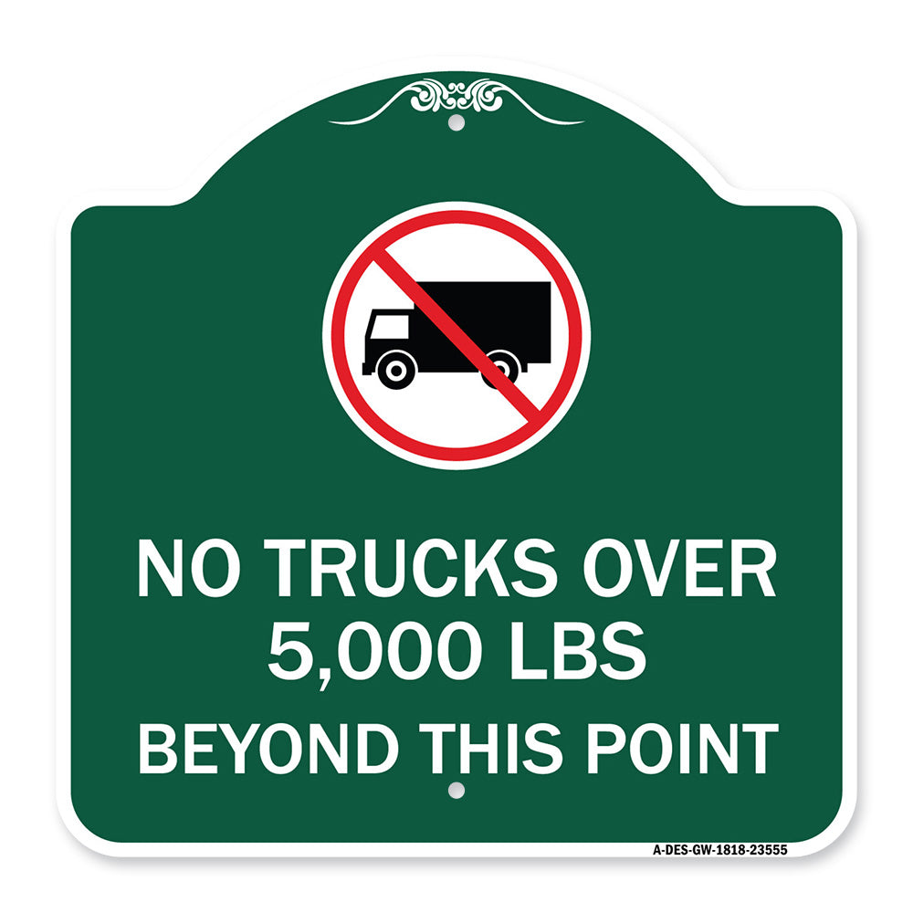 No Trucks Over (Editable Weight) Beyond This Point with Graphic