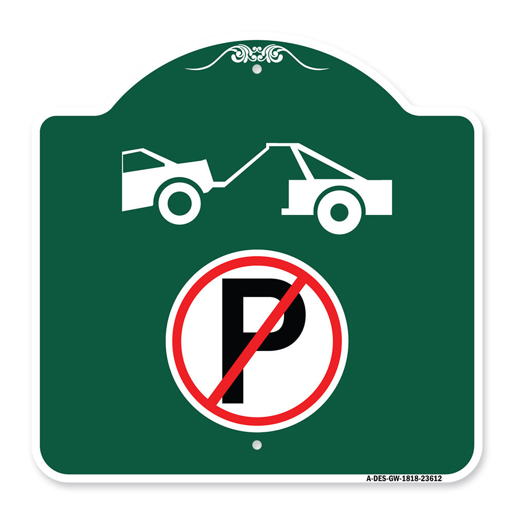 No Parking Tow Away Zone Symbol