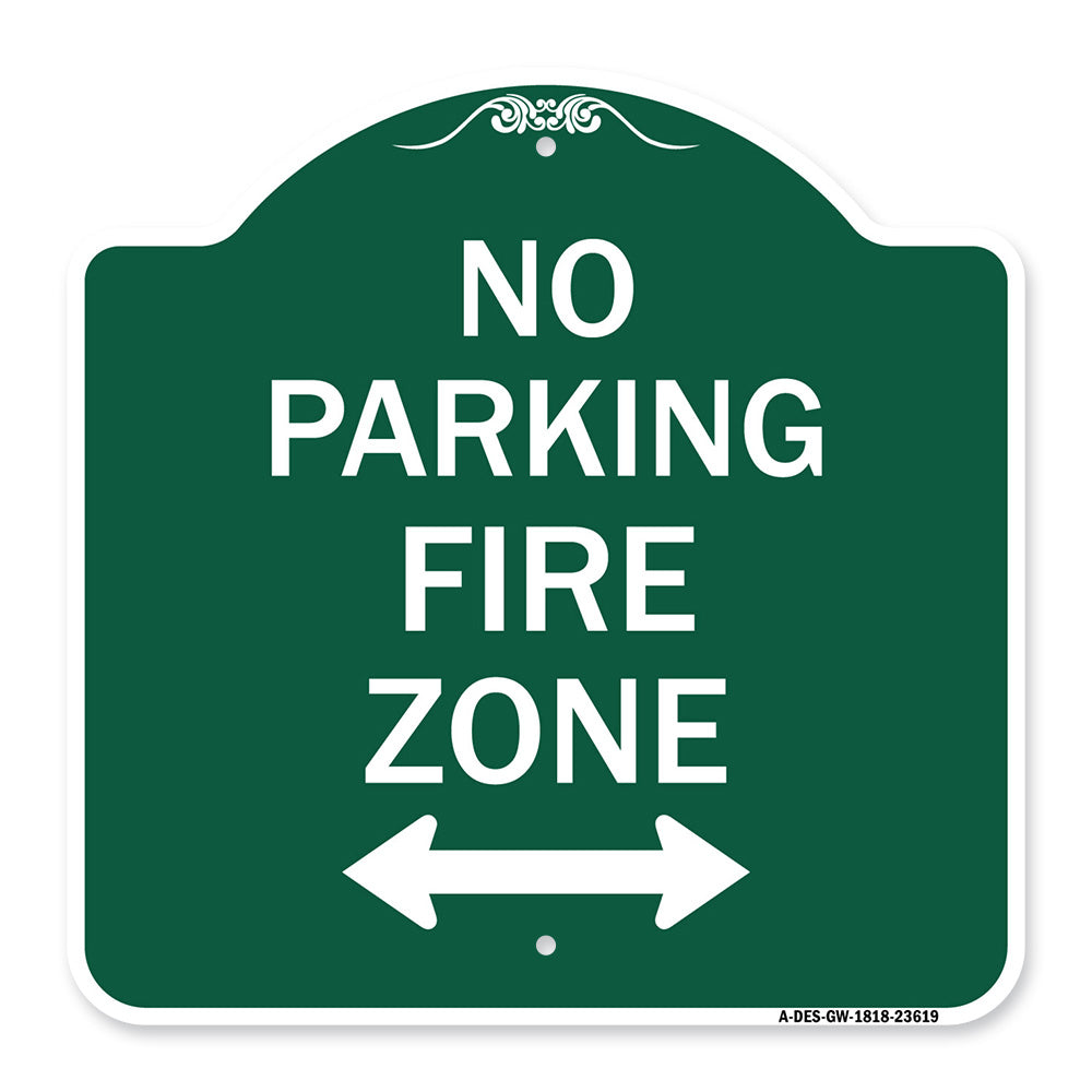 No Parking Fire Zone with Bidirectional Arrow