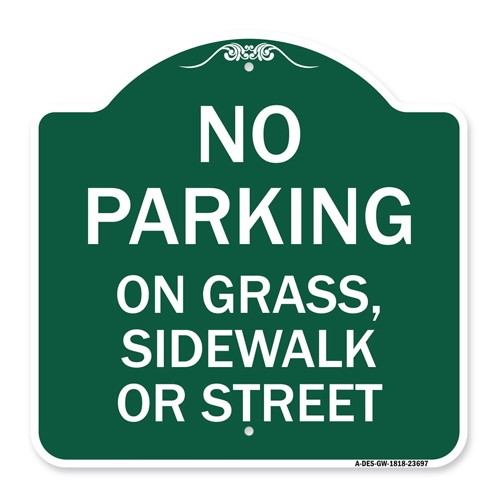 No Parking on Grass Sidewalk or Street