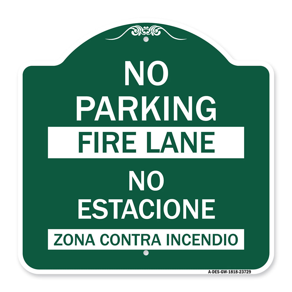 No Parking Fire Lane - No Estacione Zona Contra Incendio