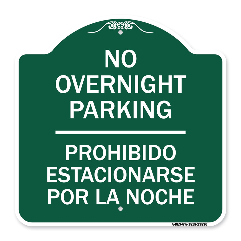 No Overnight Parking - Prohibido Estacionarse Por La Noche