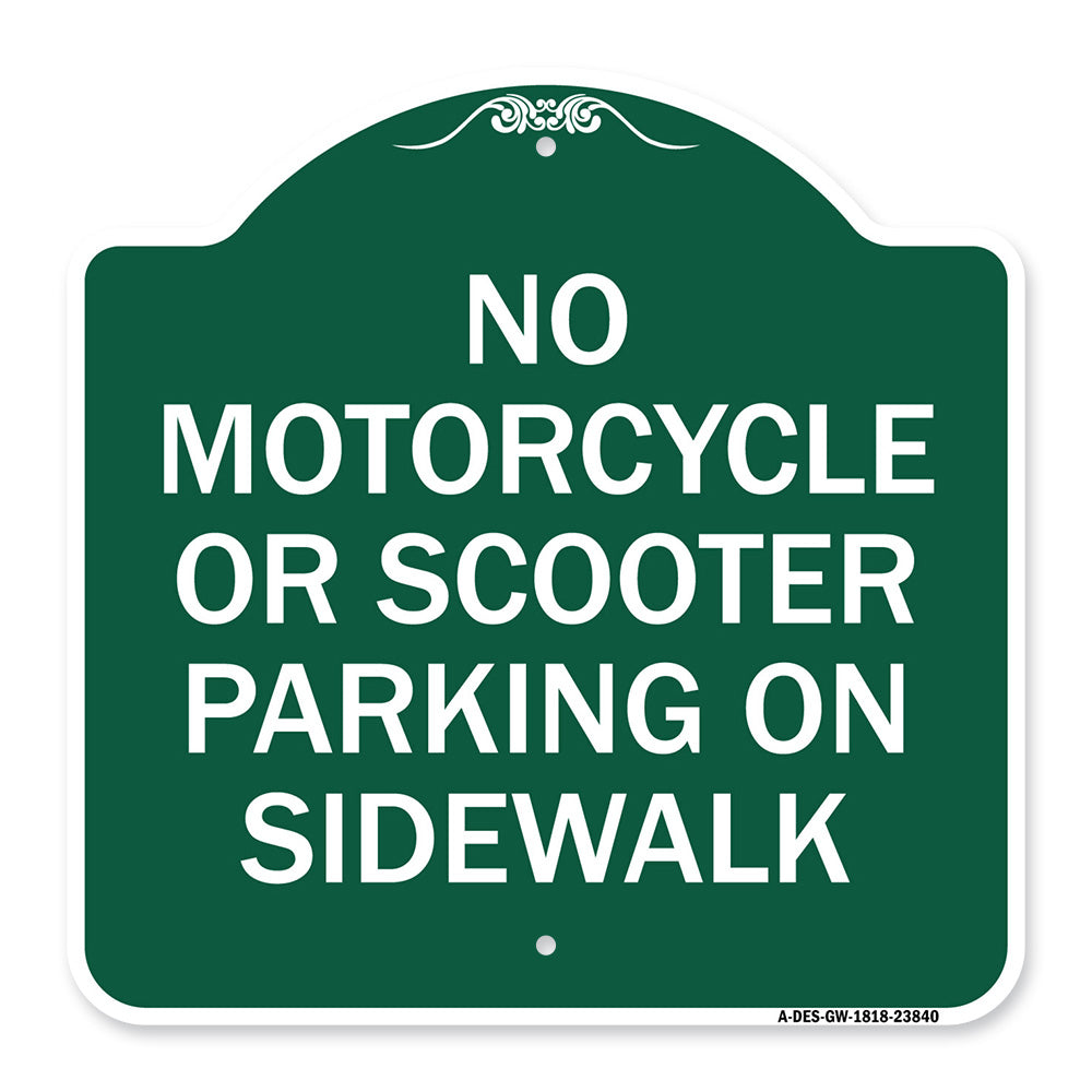 No Motorcycle or Scooter Parking on Sidewalk