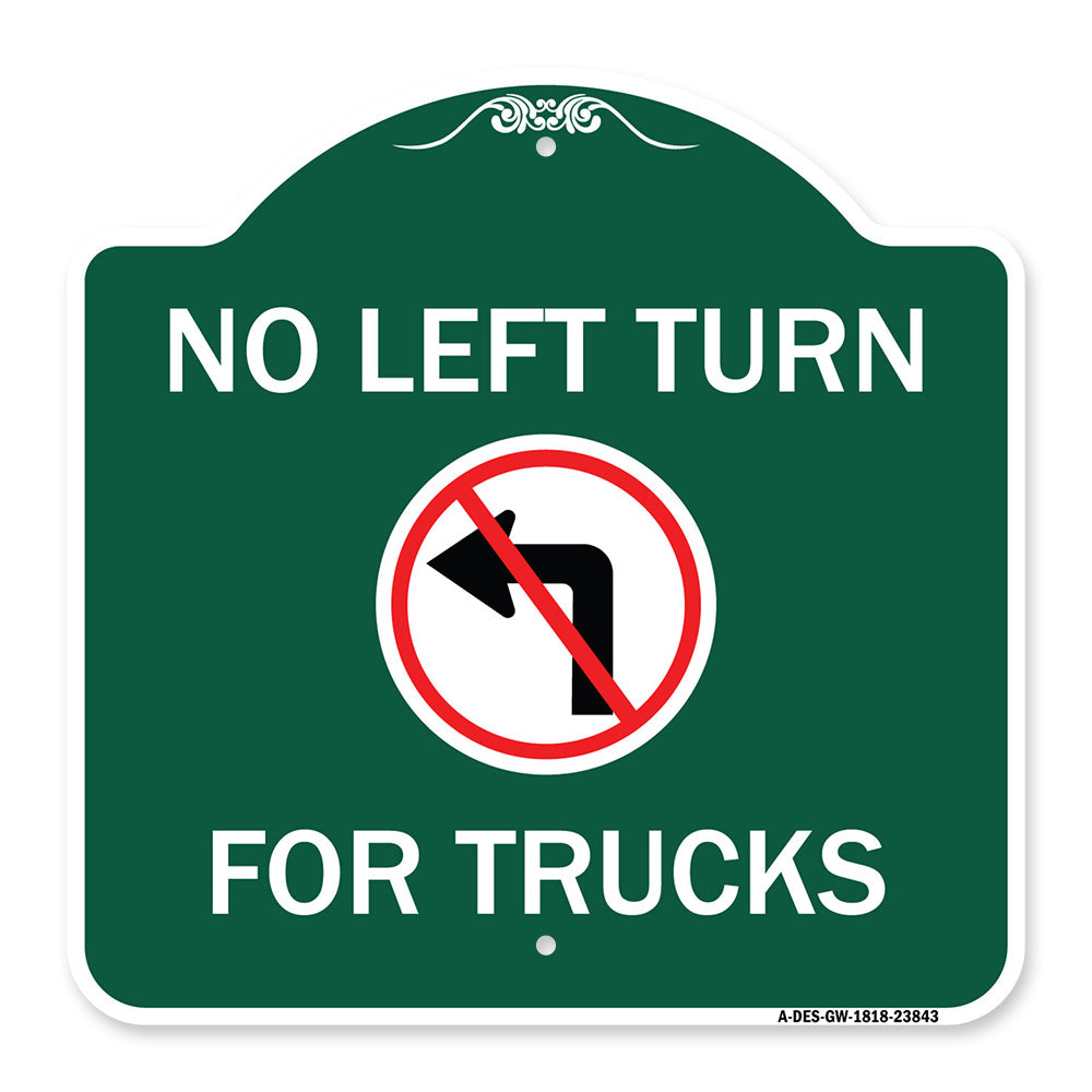 No Left Turn for Trucks with Graphic