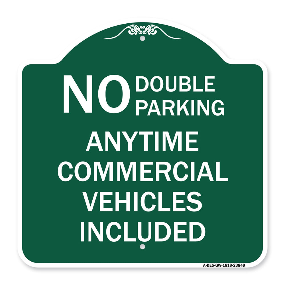 No Double Parking Anytime Commercial Vehicles Included
