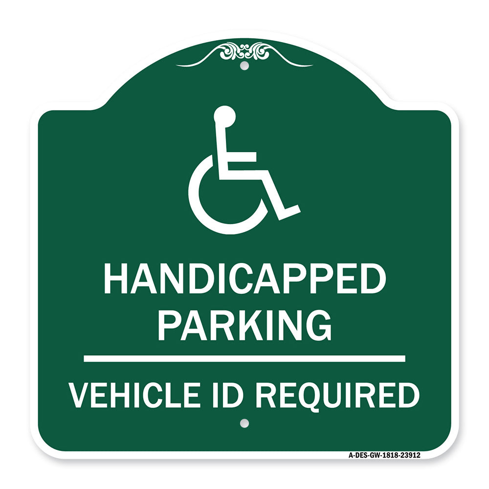 Handicapped Parking - Vehicle Id Required - (Handicapped Symbol)