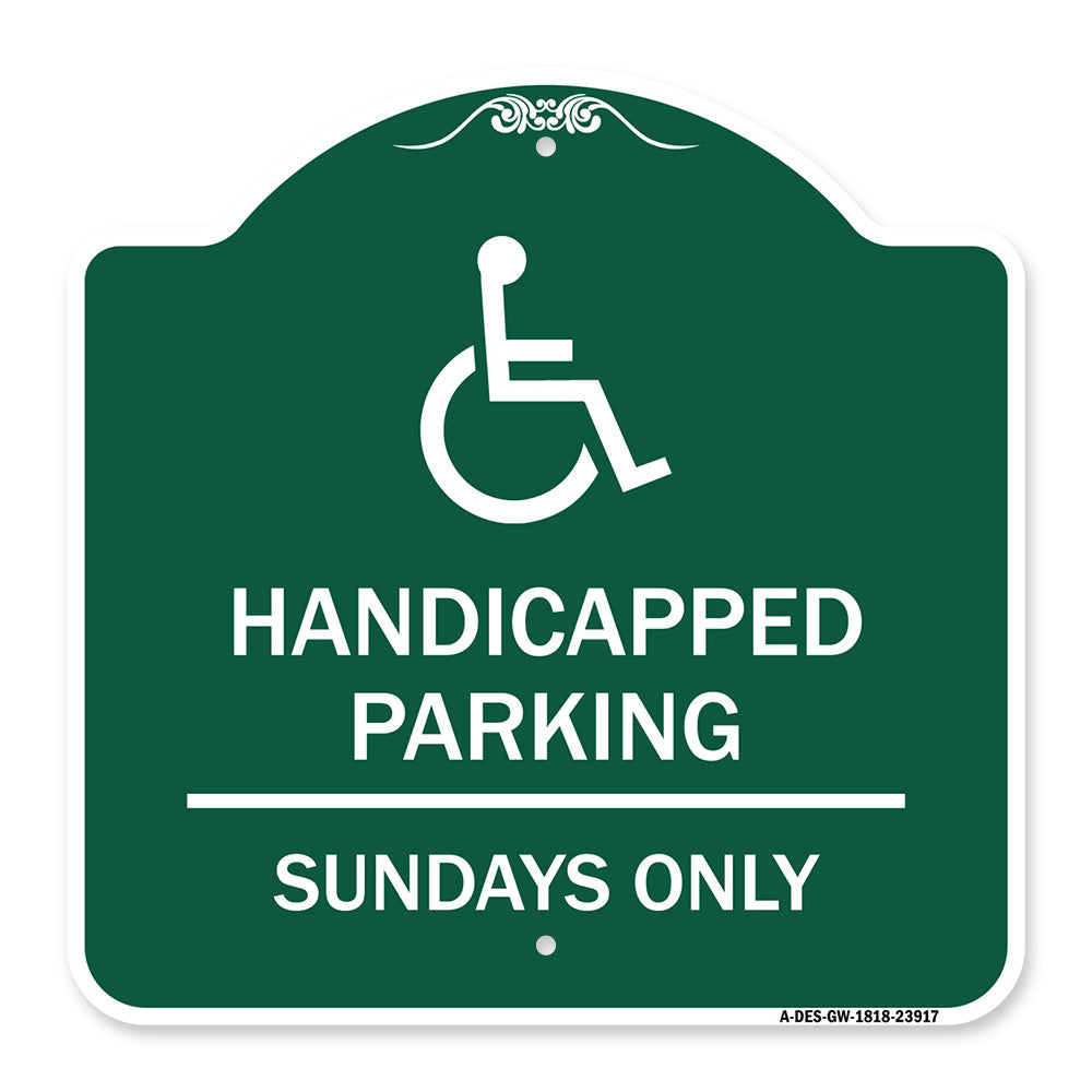 Handicapped Parking - Sundays Only (With Graphic)