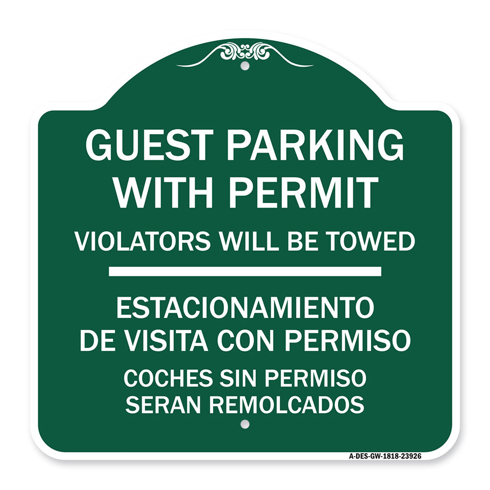 Guest Parking with Permit Violators Will Be Towed - Estacionamento De Visita Con Permiso Coches Sin Permiso Seran Remolcados