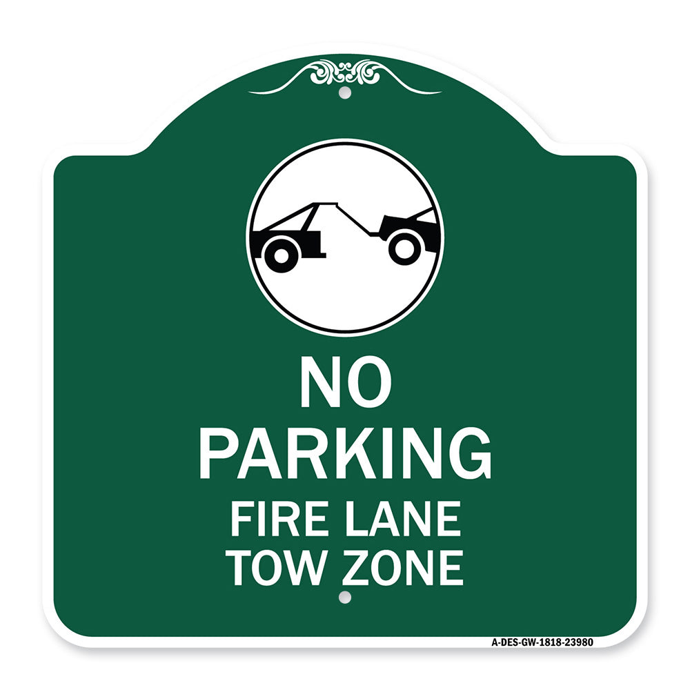 Fire Lane Tow Zone with Graphic