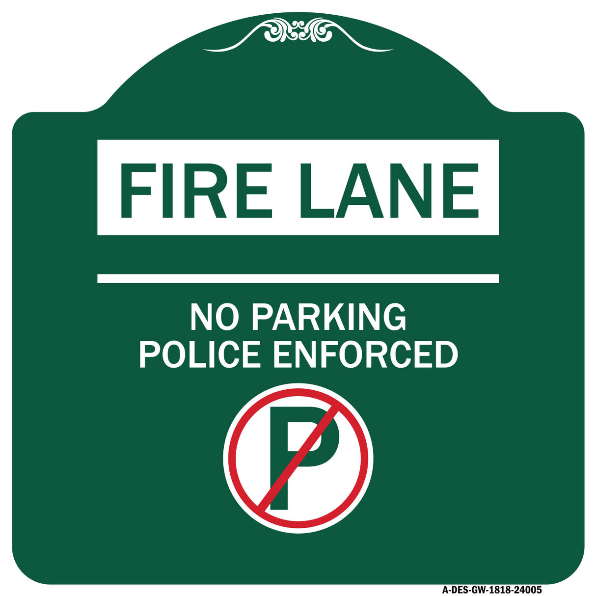 Fire Lane - No Parking Police Enforced (With No Parking Symbol)