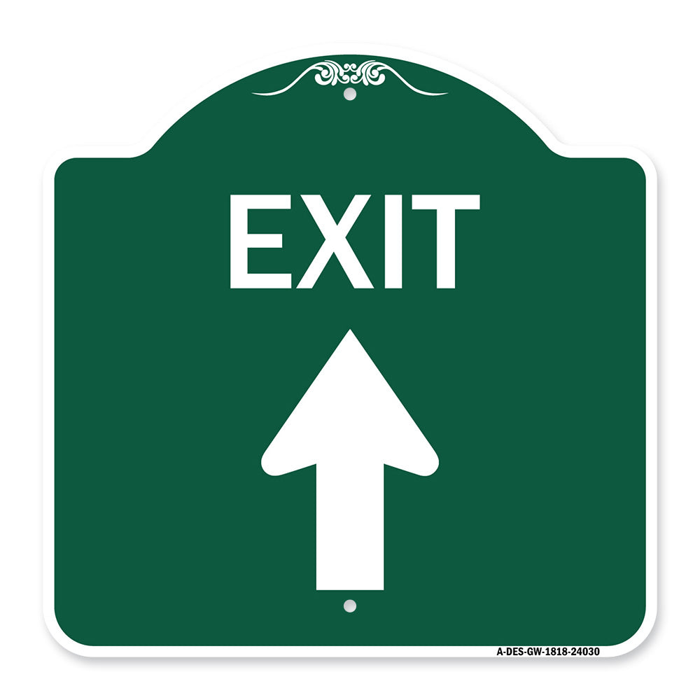 Exit Sign Exit with Up Arrow