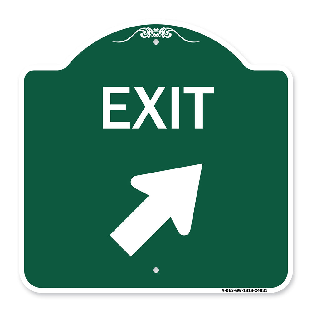 Exit Sign Exit with Right Arrow