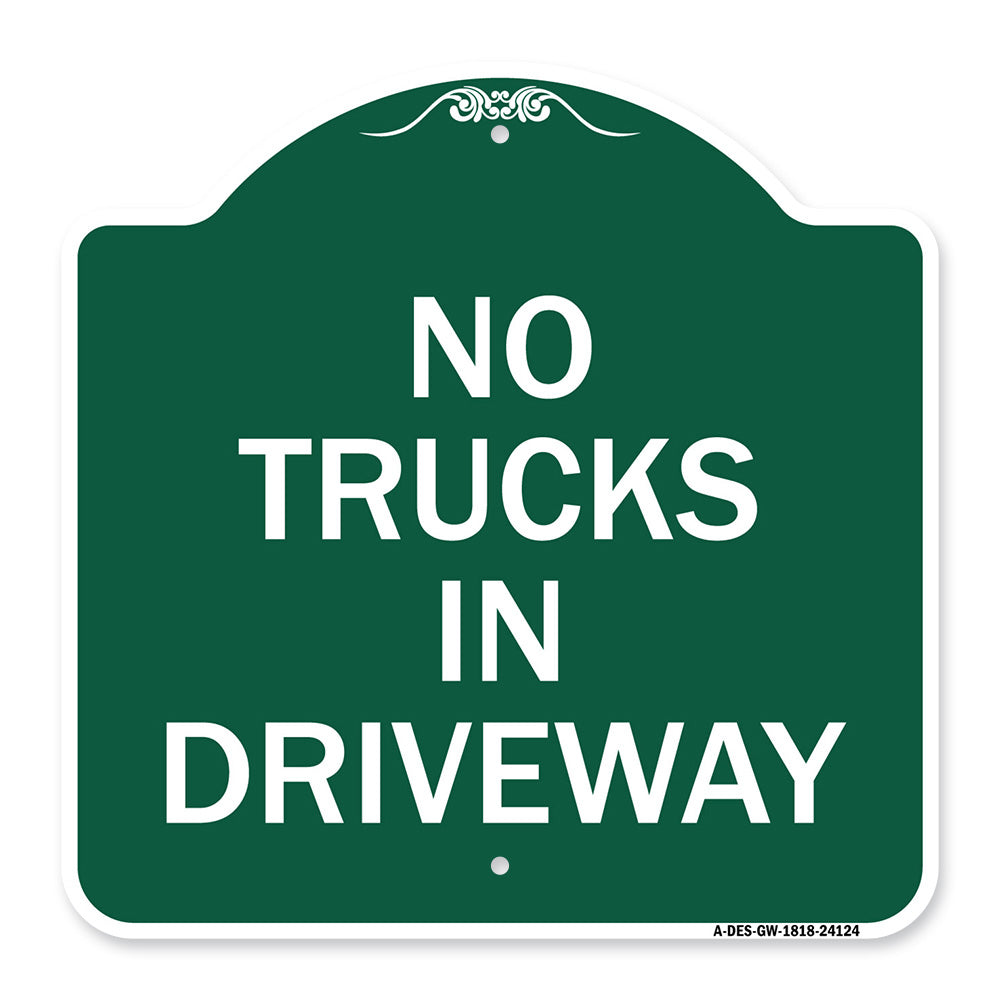 Driveway Sign No Trucks in Driveway