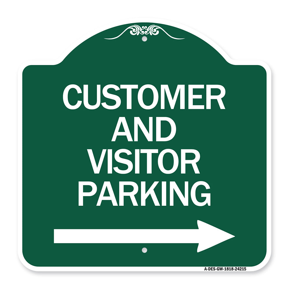 Customer and Visitor Parking (With Right Arrow)