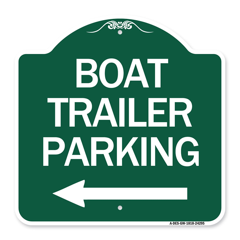 Boat Trailer Parking (With Left Arrow Symbol)