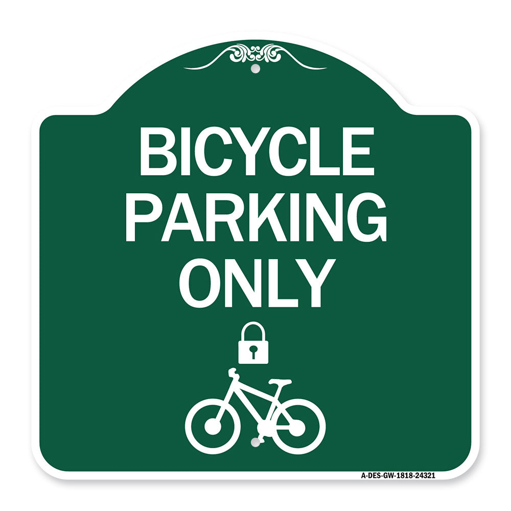 Bicycle Parking Only (With Cycle and Lock Symbol