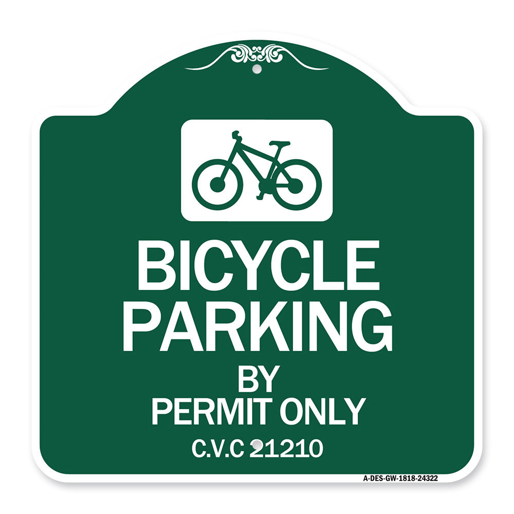 Bicycle Parking by Permit Only C.V.S. 21210 (With Bicycle Graphic)