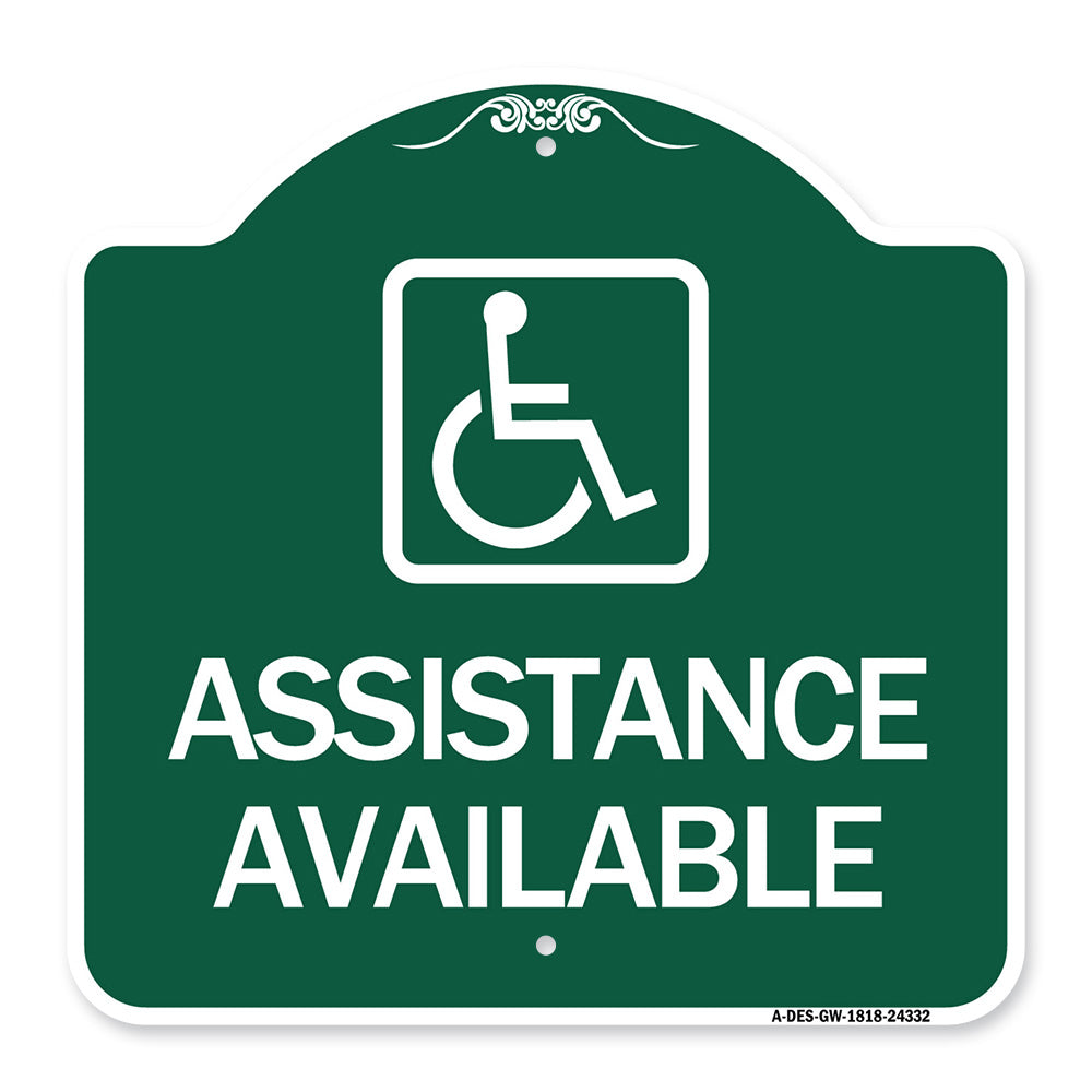 Assistance Available with Handicap Symbol