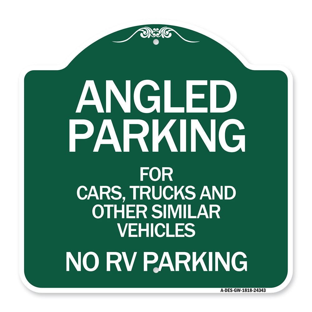 Angled Parking for Cars Trucks and Similar Vehicles - No RV Parking