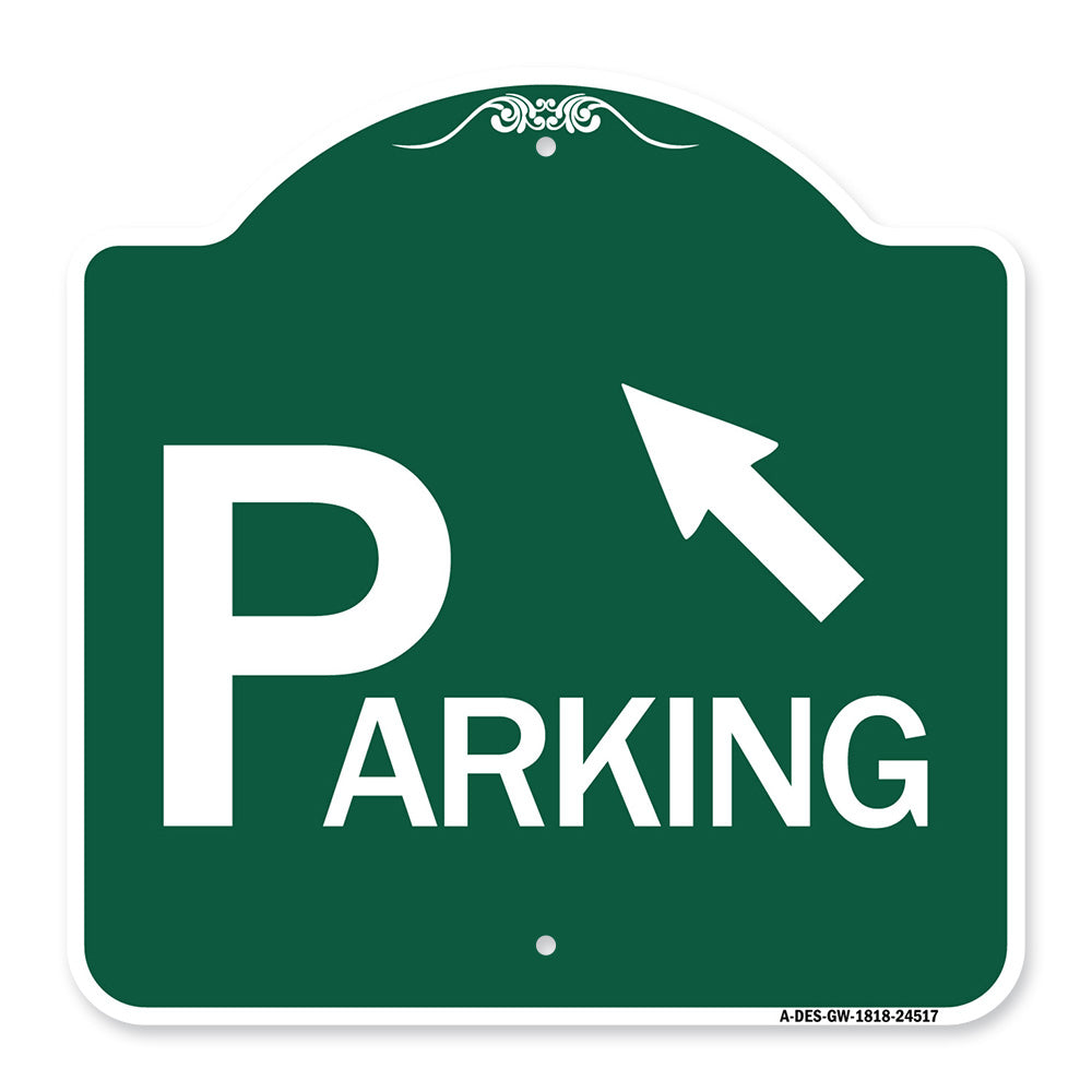 Parking with Arrow Pointing to Top Left