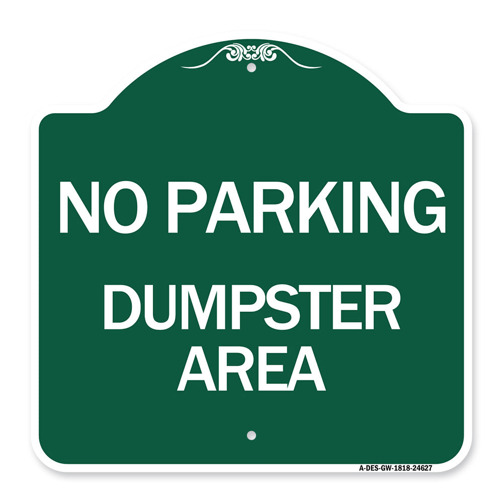 No Parking Dumpster Area