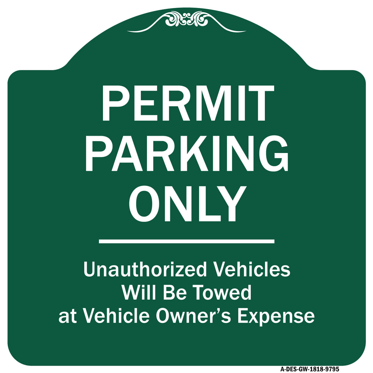 Permit Parking Only Unauthorized Vehicles